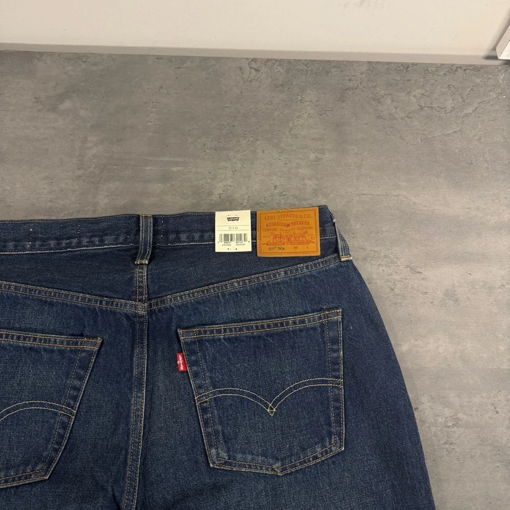 Levi's Jeans 32x30 501 90s Blue Selvedge Denim Straight Leg Dark Wash Big E $138